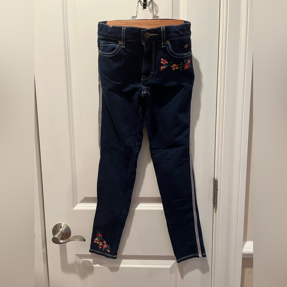 Matilda Jane 435 Embroidered jeans, size 10, adjustable waist